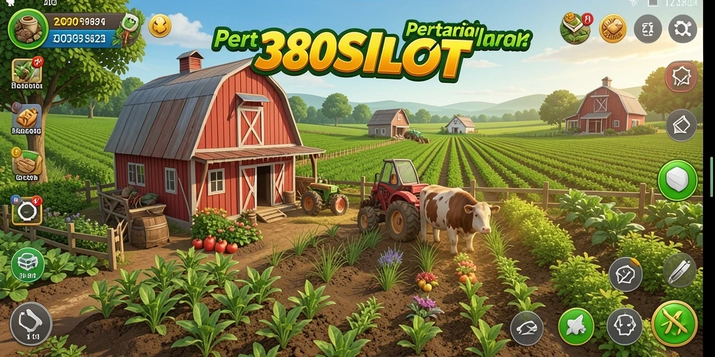 Tampilan gameplay menarik dari 380SLOT yang menunjukkan kebun subur.