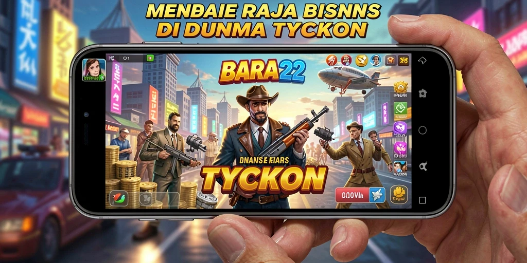 Gameplay BARA22 yang menampilkan manajemen bisnis yang seru.