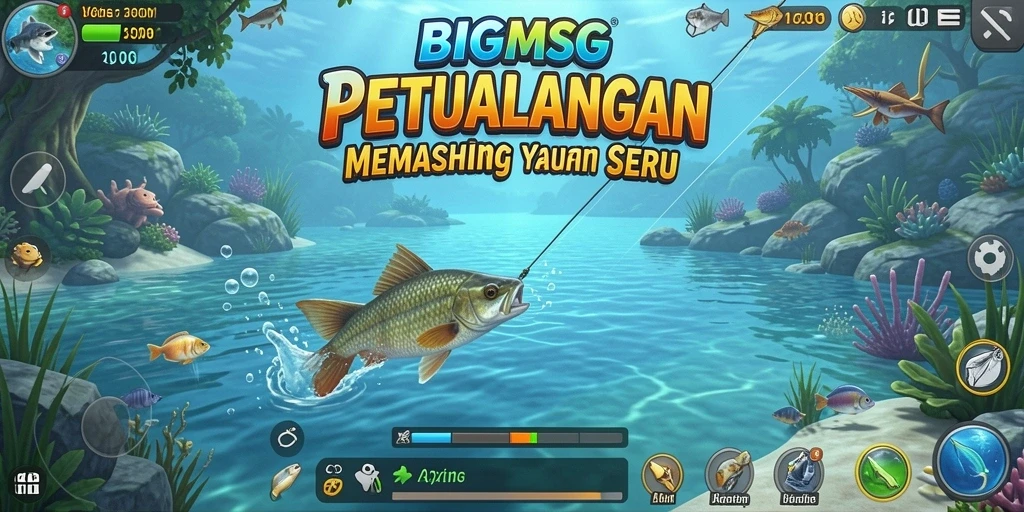 Tangkapan ikan besar dalam gameplay BIGMSG yang menarik.