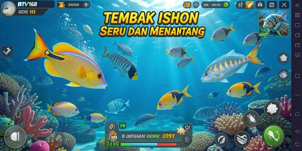 Tampilan gameplay BTV168 saat menangkap ikan dengan seru.
