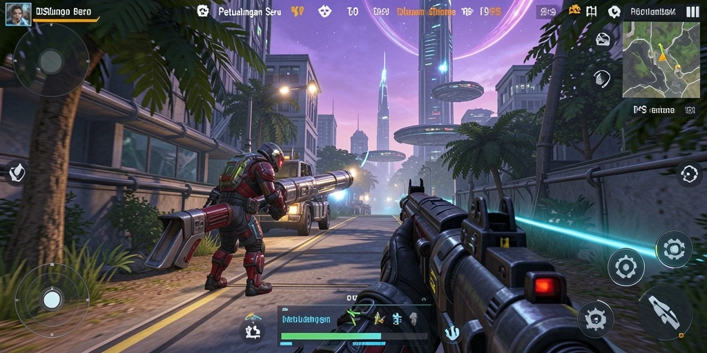 Screenshot menampilkan aksi seru dalam game TPS di DS99.