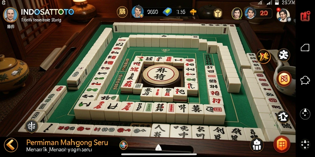 Screenshot gameplay INDOSATTOTO yang menampilkan aksi seru Mahjong.