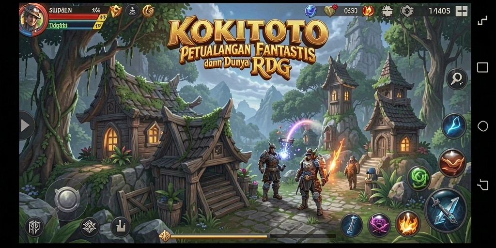 Screenshot gameplay KOKITOTO yang menampilkan aksi RPG seru dan grafis memukau.