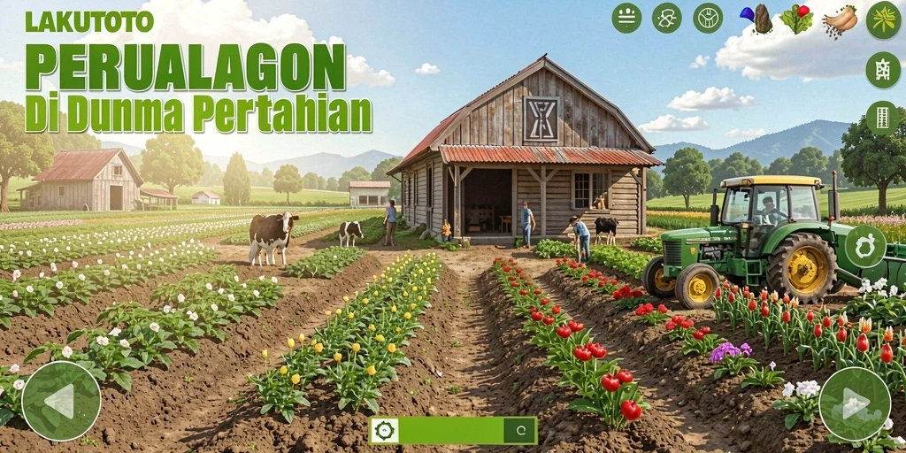 Tampilan menarik dari gameplay LAKUTOTO yang menggambarkan aktivitas berkebun.