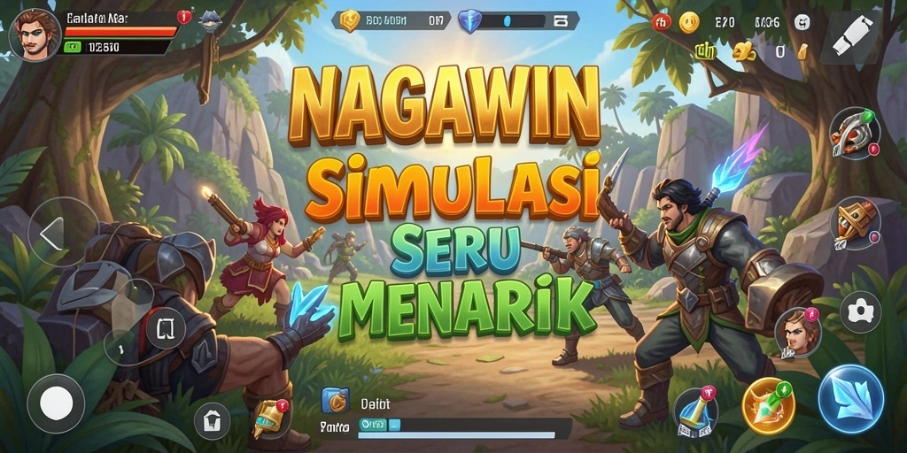 Tangkapan layar dari gameplay NAGAWIN yang menampilkan elemen simulasi.