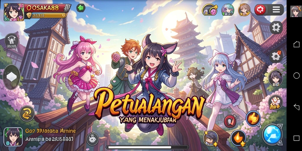 Gameplay OSAKA88 yang penuh warna dan karakter anime menarik.