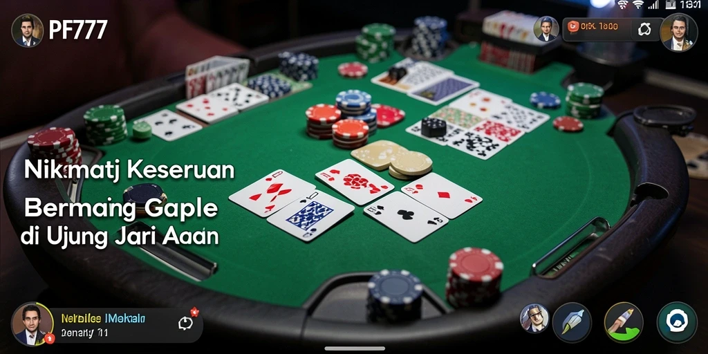 Tampilan gameplay seru Gaple di PF777 dengan fitur menarik.