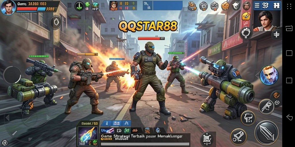 Tangkapan layar menunjukkan pertarungan strategis dalam QQSTAR88.