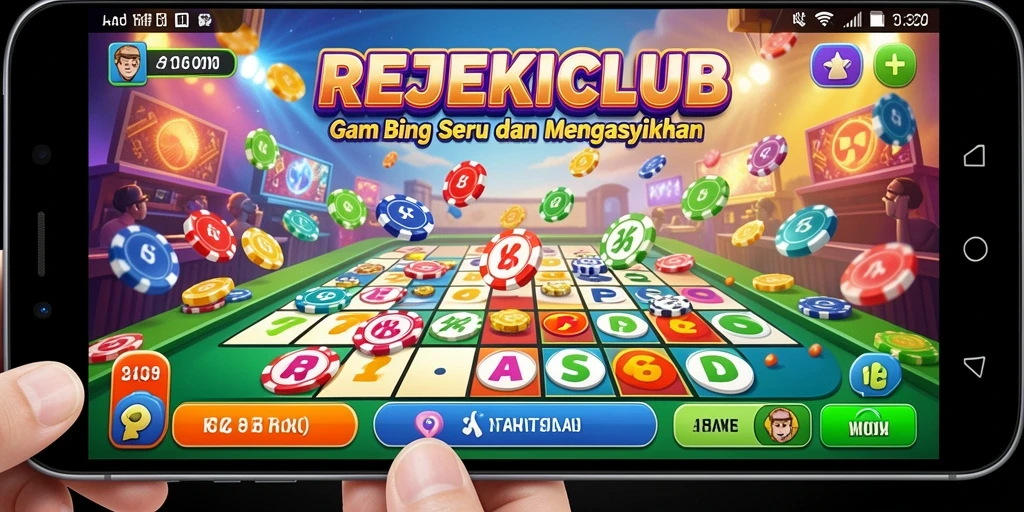 Tampilan gameplay seru dalam REJEKICLUB, menampilkan aksi Bingo yang mendebarkan.