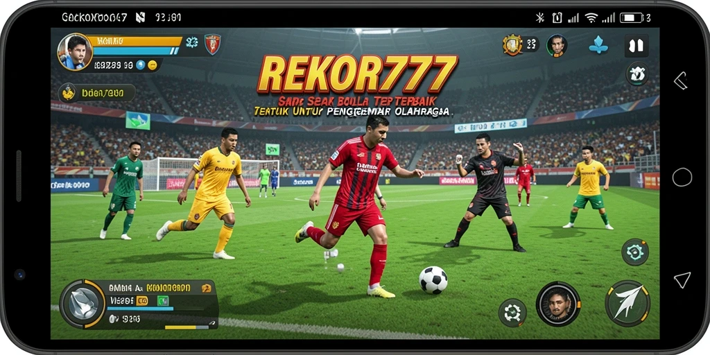 Tangkapan layar utama REKOR777 menampilkan aksi seru di lapangan sepak bola.