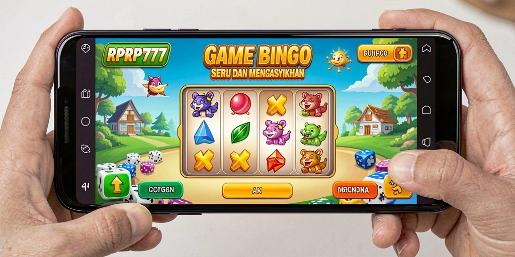Tampilan utama gameplay Bingo di RPRP777 yang menarik.